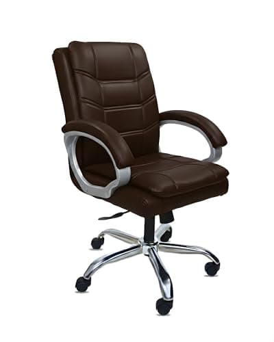 ACTIVA Executive Revolving Office Chair | Ergonomic Computer Desk Chair with Cushioned Seat| Heavy Duty Steel Base, Adjustable Height & 360° Swivel Wheel| Study/Home/Offcie Visitor Chair (Star,Coffee)
