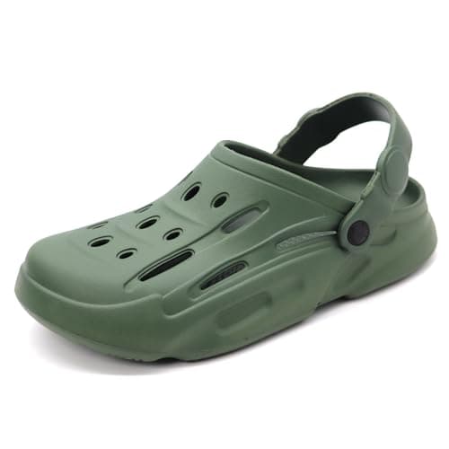 SVAAR Men's Premium Comfortable Clogs || Effortless All-Day Ease with Supportive Back Strap Sandals for Men Olive Green