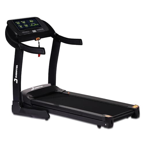 Durafit91™ Velox Pro 6 HP Peak BLDC Motor |Max User Weight 150 Kg|Hydraulic Foldable Treadmill|Running Surface:L -1350mm&W -500mm|25 Level Auto Incline|18 Km/Hr Max Speed|Bluetooth Speaker|Wynd app