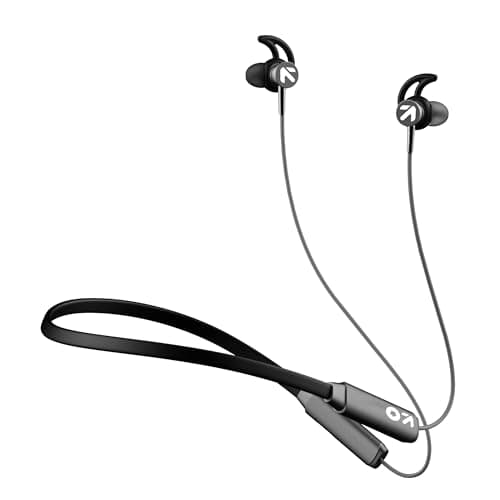 GOBOULT EQCharge Bluetooth Earphones with 32H Playtime, Zen ENC Mic, Dual Device Connectivity, Type C Fast Charging, 14.2mm Bass Driver, Made in India (Jet Black)