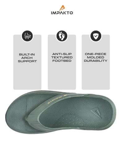 Impakto Men's Arch Support Flip Flops | Lightweight & Bounce-Back Slippers | Soft Cushioned Footbed | Regular Wear Chappal for Home, Casual & Outdoor Use | Everyday Essentials 4