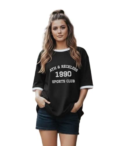 TQH Tshirt for Women | Oversized Tshirt for Woman | Tops for Women Western | Women's Tops | Woman Tee Loose Fit Drop Shoulder Printed T-Shirt for Casual Summer College Travel