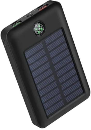AMYTEL EcoGlow 9,800mAh Solar Power Bank with LED Light, Type-C & Micro USB, Fast Charging Portable Charger – Black 2