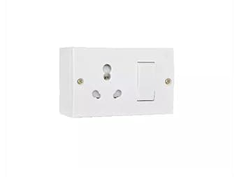 Electrical Socket with Switch, White, 3-Pin, Wall Mount, 16A (6)
