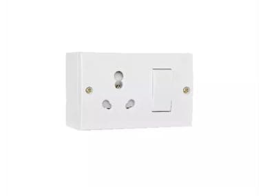 Electrical Socket with Switch, White, 3-Pin, Wall Mount, 16A (6)