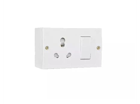 Electrical Socket with Switch, White, 3-Pin, Wall Mount, 16A (6)