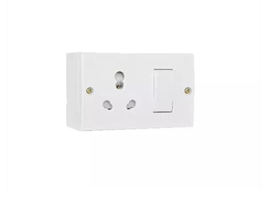 Electrical Socket with Switch, White, 3-Pin, Wall Mount, 16A (6)