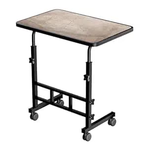 TEKCOOL Multi-Purpose Laptop Table, Study Table| Bed Table| Adjustable Height, Portable for Office, Work Form Home | DIY Table, Easy to Assemble, Engineered (Dark)., Brushed, Metal