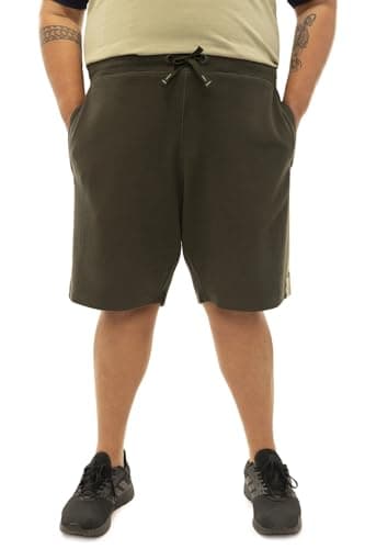 MOOV N GROOV Band Men's Oversized Cotton Drawstring Shorts, Navy Blue, Knee Length, High Rise, Plus Size, Breathable Fabric (in, Alpha, 7XL, Plus, 2, Forest Night) 3