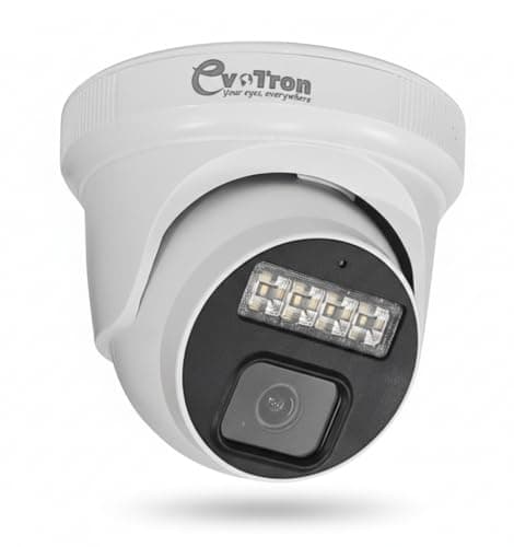 EvoTron 5MP IP CCTV Dome Camera Indoor Wired, 24/7 Color Imaging with Audio Recording and Human Detection, Night Vision, Network Protocol: PoE, TCP/IP, ON_VIF Technology, Wall Mount, PoE Power 3