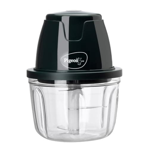 Pigeon Zoom Electric Chopper 350 ml, Portable with 3 Stainless Steel Blades for Effortlessly Chopping Vegetables and Fruits - Green, 30 Watts