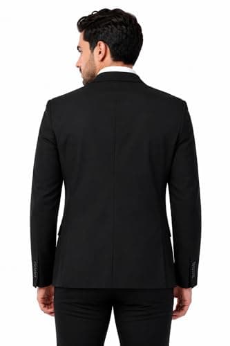 SOGNARE Men's Premium Formal Blazer - Black || Fully Lined Tailored Fit for Office, Meetings, Weddings, Parties & Special Occasions - 42 2