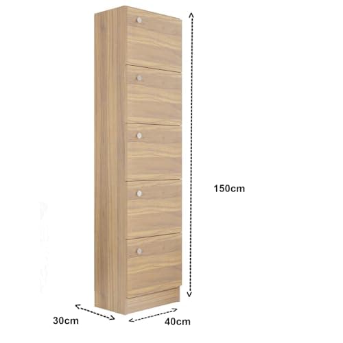 VIKI | Classic | Bookrack/Bookshelves, Studyroom, Home Office, Open Bookcase, 150cms(H)*40cms(W)*30cms(D), Brussel Walnut Color 2