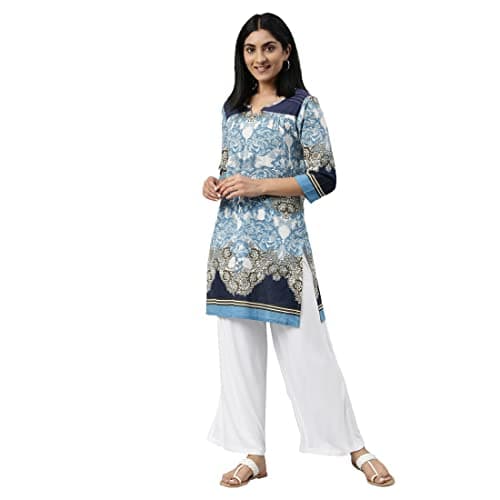 Go Colors Soft Viscose Knit Palazzo Full Length for Women| Breathable, Mid Rise, White_LPZ1_White_3XL 5