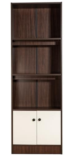 DeckUp Plank Cove Engineered Wood Book Shelf and Display Unit (Walnut and White, Matte Finish) 3