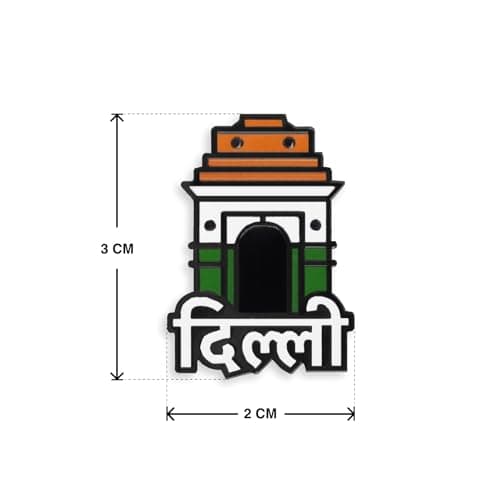FURE Delhi Enamel Pins - Set of 2 Multi-colour Metal Enamel Pins for Men & Women 3