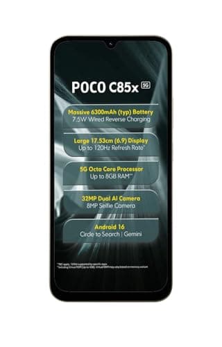 POCO C85X 5G Smartphone, Emerald Green, 4GB RAM, 64GB Storage 2