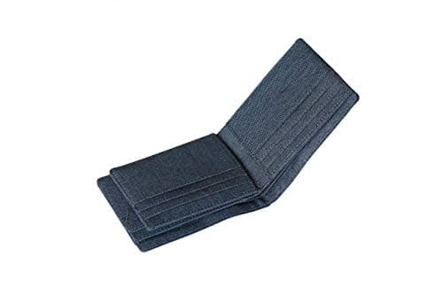 Kelile India Fabric Wallet for Men Light Blue Khadi Polyester Vegan Water-Resistance - No Leather 3