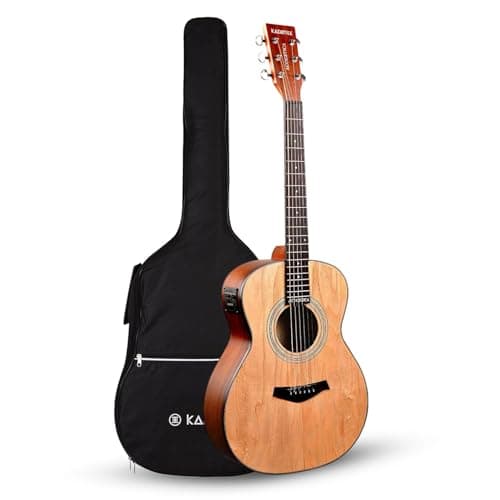 Kadence A06-36-EQ Acoustica 36" Electro Acoustic Guitar | Dreadnought | Travel Friendly | Ash Wood | Built-in Pickup + 2 Band EQ | Comes with Bag | Includes Learning Course | Natural