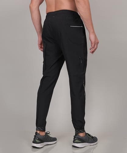 Select Men's Sports Exercise Regular Fit Track Pant/Cargo Joggers with Two Side Cargo & One Back Zipper Pockets 40 Black 5