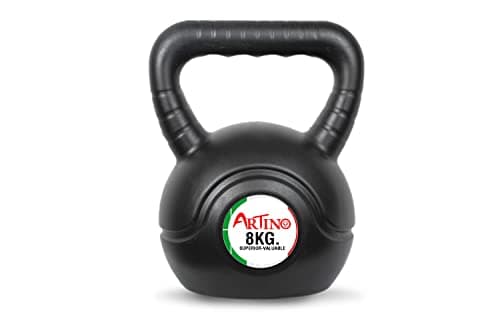 Artino Black Long Lasting 8 Kg PVC Kettlebell for Workout Great for Fullbody Workout, Cross-Training, Weight Loss & Strength Training