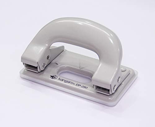 Kangaro Desk Essentials DP-280 2 Hole Metal Classic Mini Paper Punch | Removable Chip Tray with Durable Steel Consecution | Color May Vary, Pack of 1 3