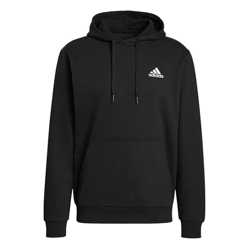 Adidas Men's Cotton Regular M Feelcozy Hd Hooded Neck Hoody Sweatshirt (Gv5294_L, Black/White, L) 3