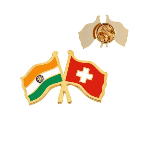 India & Switzerland Twin Flag Brass Lapel Pin | Premium Enamel Brooch for Men & Women | National Friendship Badge | Suit, Blazer & Jacket Accessory | Patriotic Gift, Flag Pin for Events & Functions 4