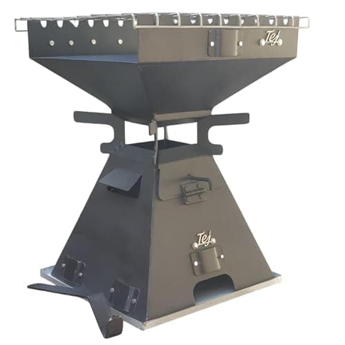 Tej BioStove & Barbecue Grill | Booster Combo of Portable Home, Balcony BBQ & Outdoor Camping Stove| MultiFuel Wood, Charcoal, Pellets | Smoke less, Quick Start, High Heat Tech| MultiUSE| Strong Steel