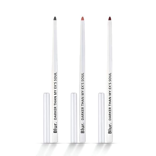 Blur India Darker Than My Ex's Soul | 2-in-1 Kajal & Lipliner | Everyday Essentials Trio | Black, Nude Brown & Deep Pink