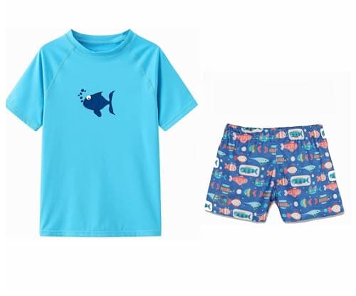 Aqua Holic Kid's Swimming Costume | Swimwear | Swimsuit : - (1 T-Shirt +1 Bottom)