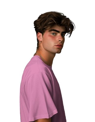Oversized Fit T-Shirt for Men (Cotton) (in, Numeric, 40, Onion) 5