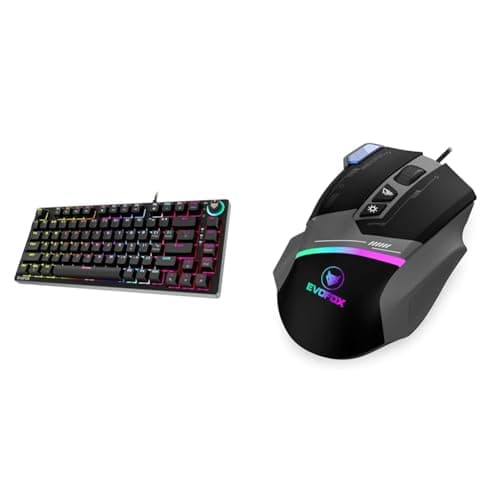 EvoFox Katana X2 TKL Mechanical Gaming Keyboard | Wired-Black Ultra Value Series Blaze Programmable Gaming Mouse