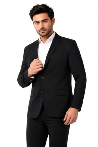 SOGNARE Men's Premium Formal Blazer - Black || Fully Lined Tailored Fit for Office, Meetings, Weddings, Parties & Special Occasions - 42 3