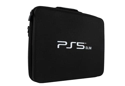 OIVO INDIA Black PS5 Slim Black Nylon Hard Carrying Storage Case Compatible for PS5 Slim Version ONLY (PlayStation 5 Slim Bag)