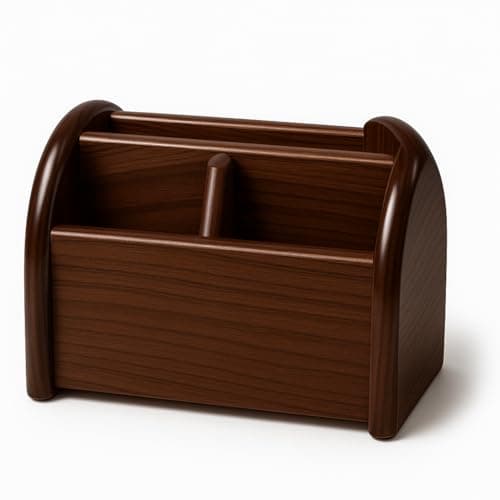 Premium Wooden Pen Stand & Mobile Holder | Desk Organizer for Office, Home & Study Table | Multipurpose Stationery Organizer with Compartments 3