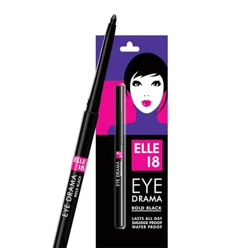 Elle 18 Eye Drama Kajal|| Super Black- Smudge-Proof|| Waterproof|| 0.35 g 2