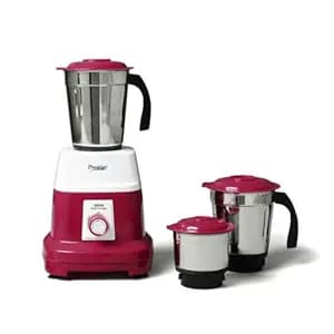 Prestige Orion 500 Watts Mixer Grinder with 3 Stainless Steel Jars |3 Super Efficient Stainless Blades |Sturdy Handles|Red & White