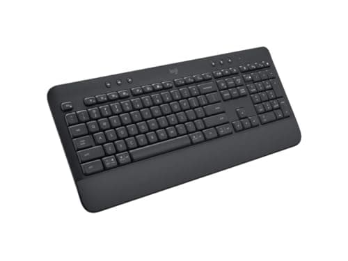 Logitech Signature K650 Wireless Keyboard with Wrist Rest, Full-Size, BLE Bluetooth or Logi Bolt USB Receiver, Comfort Deep-Cushioned Keys, Numpad, Compatible with Most OS/PC/Windows/Mac-Black 4