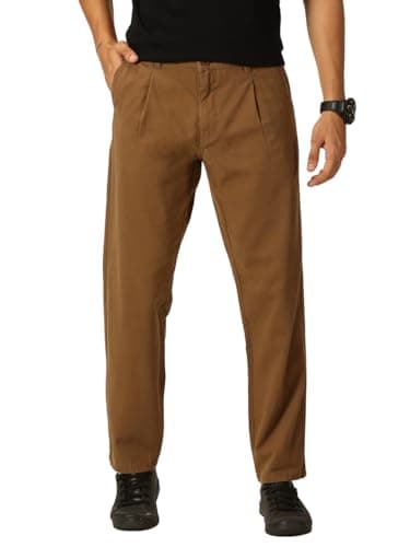 Thomas Scott Men 100% Cotton Straight Fit Chino Trouser (Dark Khaki, 38)