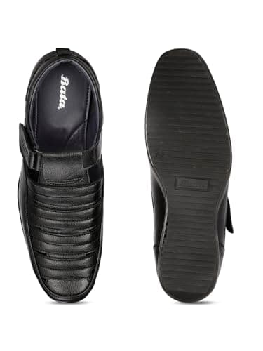 Bata Boss-Grid Men's Black Sandals - 8 UK (8516083) 4