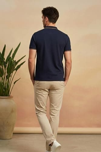 Louis Philippe Cotton Men's Solid Slim Fit T-Shirt (LRKPCSLFI53303_Navy, Large 5