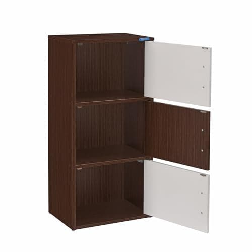Nilkamal Sear Plus 3 Tier Wooden Free Standing Storage Cabinet | Engineered Wood | Multipurpose Storage Organizer for Clothes, Books, Toys | Legno Oak/Frosty White 5