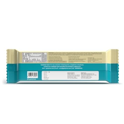 Phab Protein Wafer Bar Cookies & Cream Flavour - No Maida Only Millets ( Bajra ) | 10g Protein With No Added Sugar, No Preservatives, No Trans Fat | Gluten-Free Healthy Snack | Desk-to-Gym Snack (Pack 5