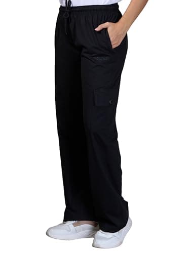 CUPID Women Smart Slim Fit Cargo Pants with High Waist, Zipper Pockets, Easy Wash Straight Fit Casual Wear_Black_5XL