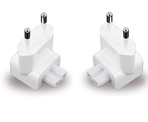 Lukzer (2 Pack) Universal 2 Pin EU Plug Adapter Compatible with Apple MacBook Pro iPhone iPad iPod PowerBook iBook Power Adapters Travel Charger Converter Europe Portable Power Plug Connector CH-002-2