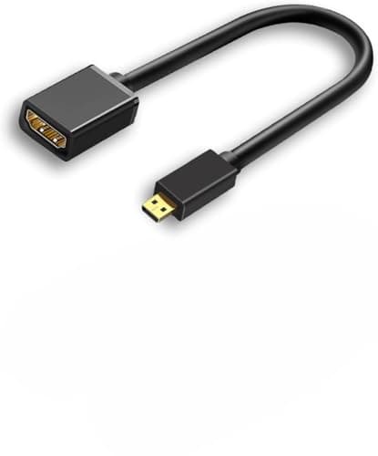 Swiztek 4K High-Speed Micro HDMI to HDMI Cable – Type D Male to Type A Female Adapter for GoPro Hero 5 & Raspberry Pi 4 (Not Micro USB)