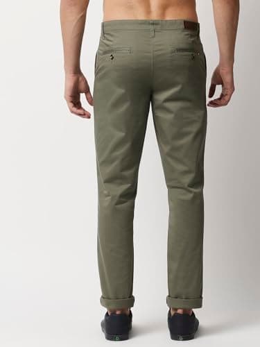 Thomas Scott Men Millennium Slim Fit Chino Pants Olive 2