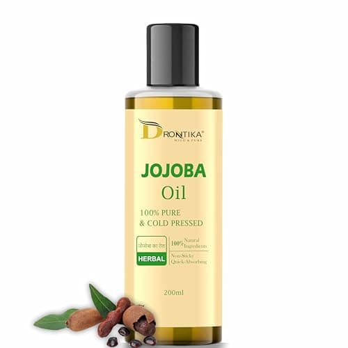 Drontika Wild & Pure Cold Pressed Jojoba Oil for Hair Growth, Face Glow & Skin – 200ml 100% Pure, Organic, Virgin & Unrefined | For Hair Growth, Radiant Skin & Moisturization