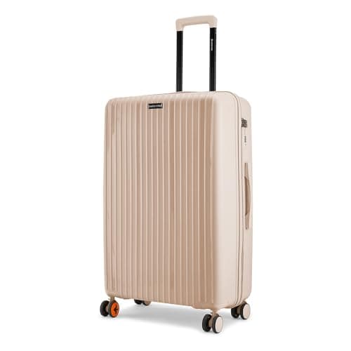 Nasher Miles Pondicherry Hard-Sided Polypropylene Check-in Luggage 28 inch | 75cm | 8 Wheels Large Trolley Bag for Travel | Suitcase (Peach)